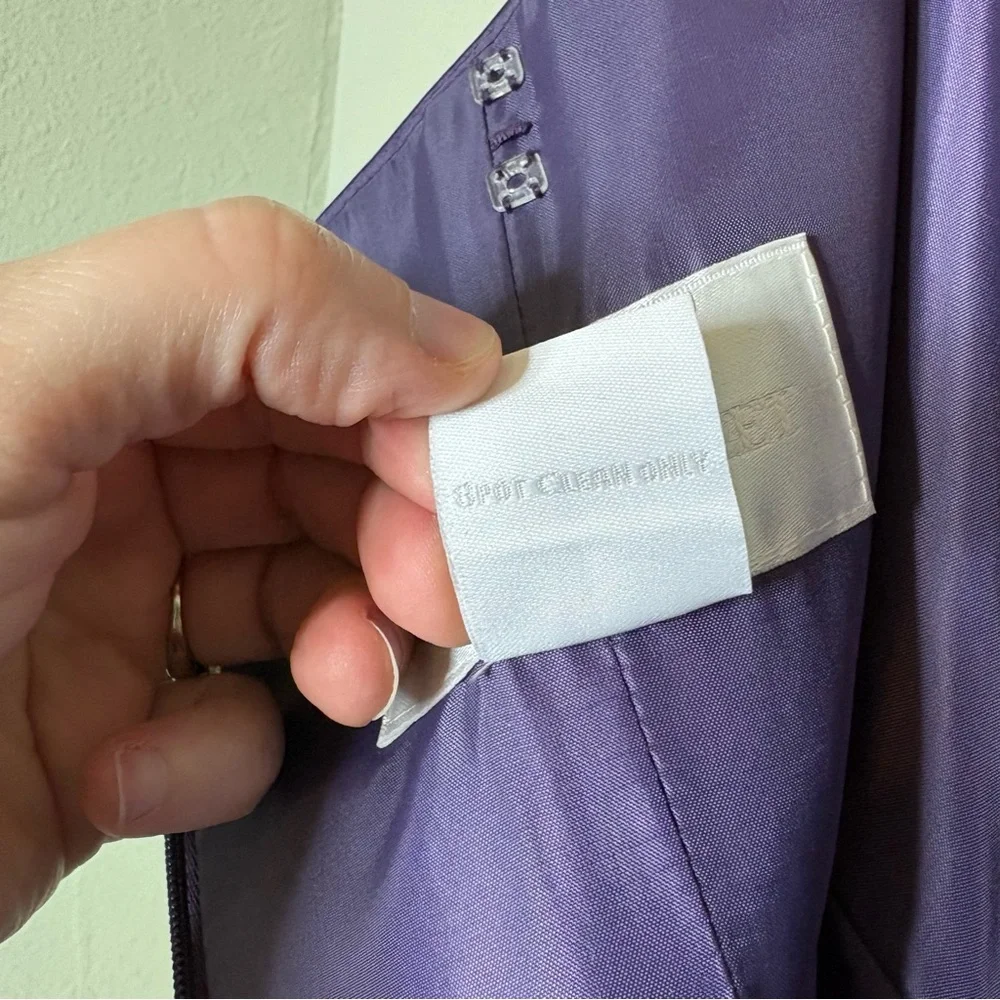 Melissa Sweet Purple Satin Strapless Party Dress Size 10 - Picture 6 of 6